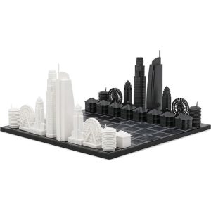 Los Angeles Edition Acrylic Chess Set with Wood Map Board