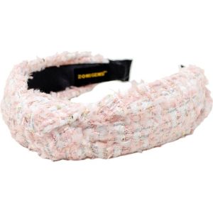 Tweed Knotted Headband - White