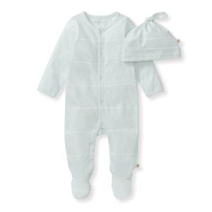 Baby Boy Blue Stripe Jumpsuit & Hat Set